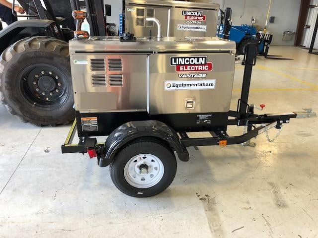 2019 Lincoln Electric Vantage 322 Welder Ready-Pak 3, Two wheel trailer, Fender and Light kit, Cable Rack