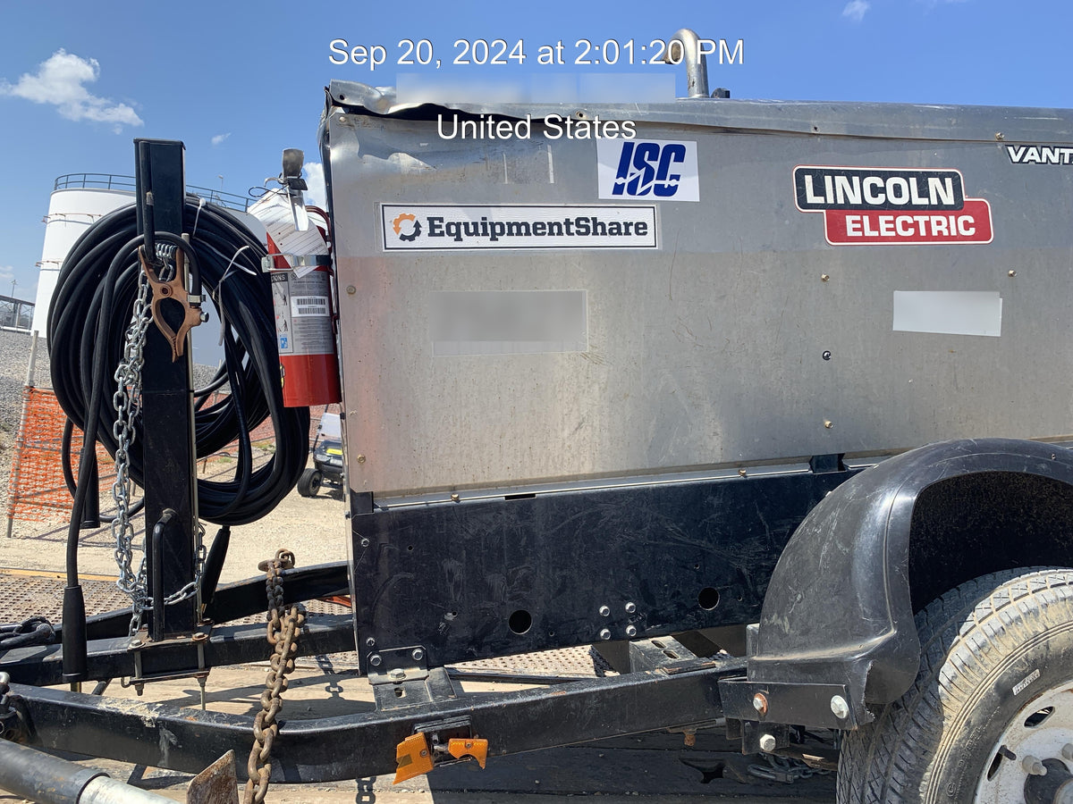 2020 Lincoln Electric Vantage 322 Welder Ready-Pak 3, w/ GPS & Decals (includes trailer, cable rack, fender light kit)