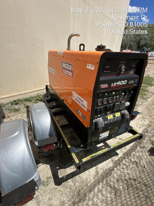 2022 Lincoln Electric LE400 Kubota V1505, Trlr, Cable Rack, Light Kit, ES Decals, T3