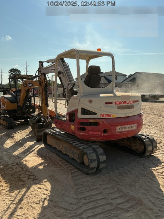 2019 Takeuchi TB260 Canopy w/Rubber Tracks, Auxiliary Hydraulics, Standard Blade, Manual QC