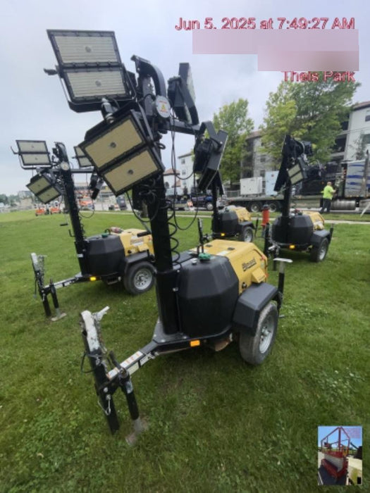 2022 Allmand NLV3GR (4) LED Light Fixture 350W, 23' Vertical Mast, 3kW Prime, Towable, ES Decals, T3