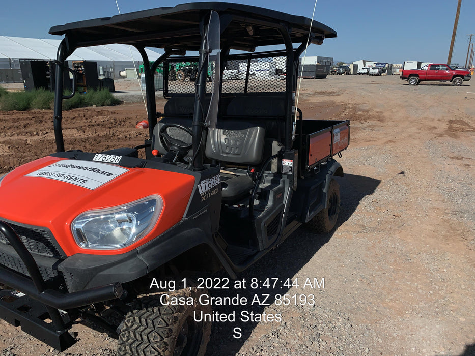 2021 Kubota RTV-X1140W-H Plastic Canopy, Windshield Acrylic Clear, LED Strobe Light, Wire Harness Kit, Back up Alarm