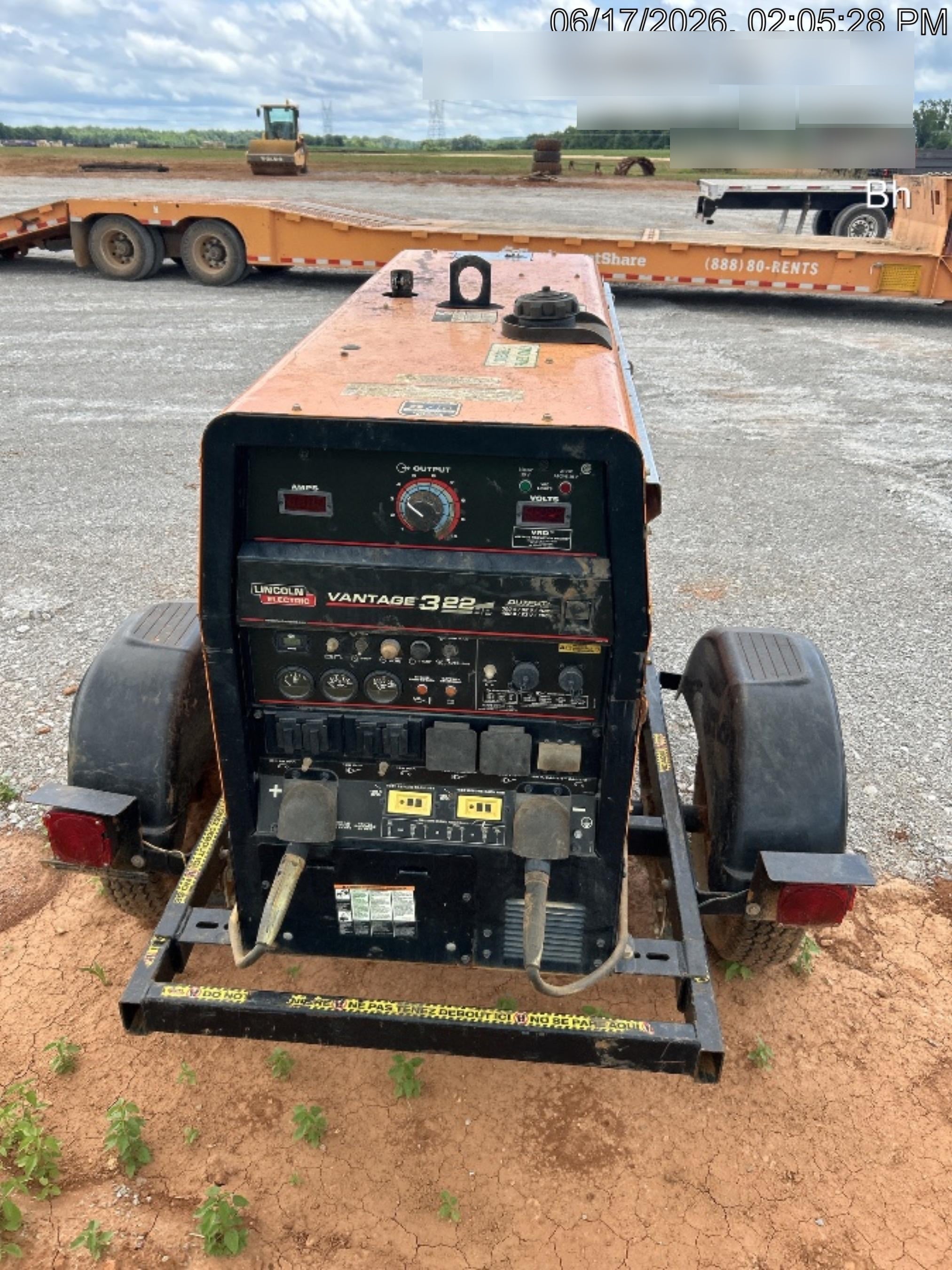 2021 Lincoln Electric Vantage 322 Vantage 322 Ready Pak 3 w/ Decals, ORANGE (includes trailer, cable rack, fender light kit) NO Telematics