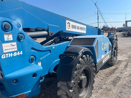 2019 Genie GTH-844 Canopy, Solid RT Tires, LED Work Lights, Beacon 60" QA Carriage, 48" Forks