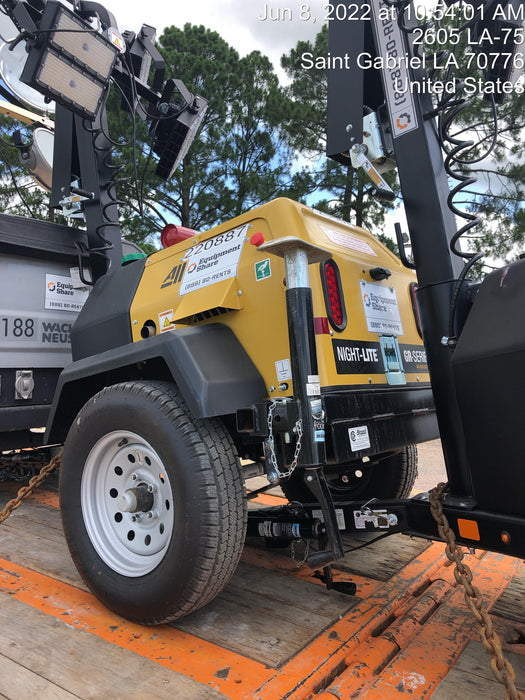 2022 Allmand NLV3GR (4) LED Light Fixture 350W, 23' Vertical Mast, 3kW Prime, Towable, Deep Sea L401, Leveling Jacks, Yanmar T4F 5.8hp