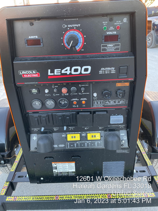 2022 Lincoln Electric LE400 Kubota V1505, Trlr, Cable Rack, Light Kit, ES Decals, T3