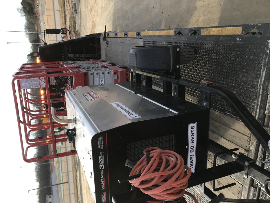 2019 Lincoln Electric Vantage 322 Ready-Pak 3, Two Wheel Trailer, Fender and Light Kit, Cable Rack