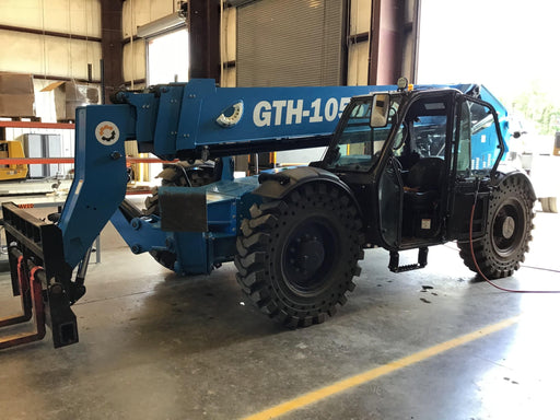 2019 Genie GTH-1056 Cab/Heat/AC, Solid RT Tires, LED Work Lights, Beacon 60" QA Carriage, 60" Forks