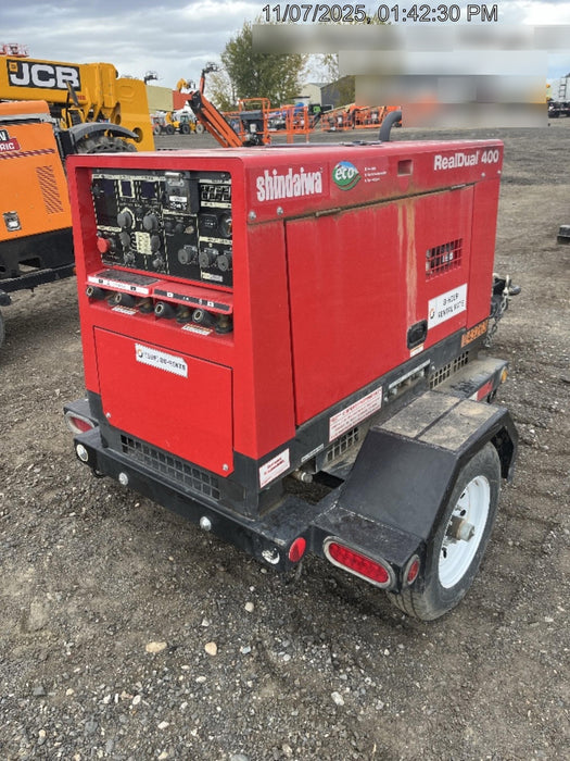 2022 Shindaiwa DGW400MDL Kubota D902 Engine, 23 HP, Dual Op Welder, Wire, Arc, Droop Stick, Tig, and CC Stick Functionality, Simulphase, 3 Phase and 1 Phase Gen Output, Single Axle NB Trlr, Slr Trckl Chrg 12V 12W, Fire Ext