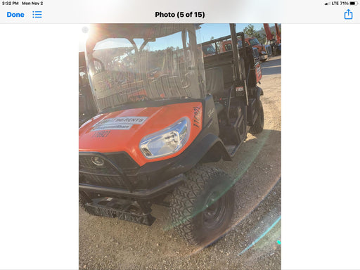 2020 Kubota RTV-X1140W-H 4wd Utility Cart, 4 Seat, Diesel, LED Strobe, Windshield Tempered Glass, Plastic Canopy, Wire Harness Kit, Backup Alarm