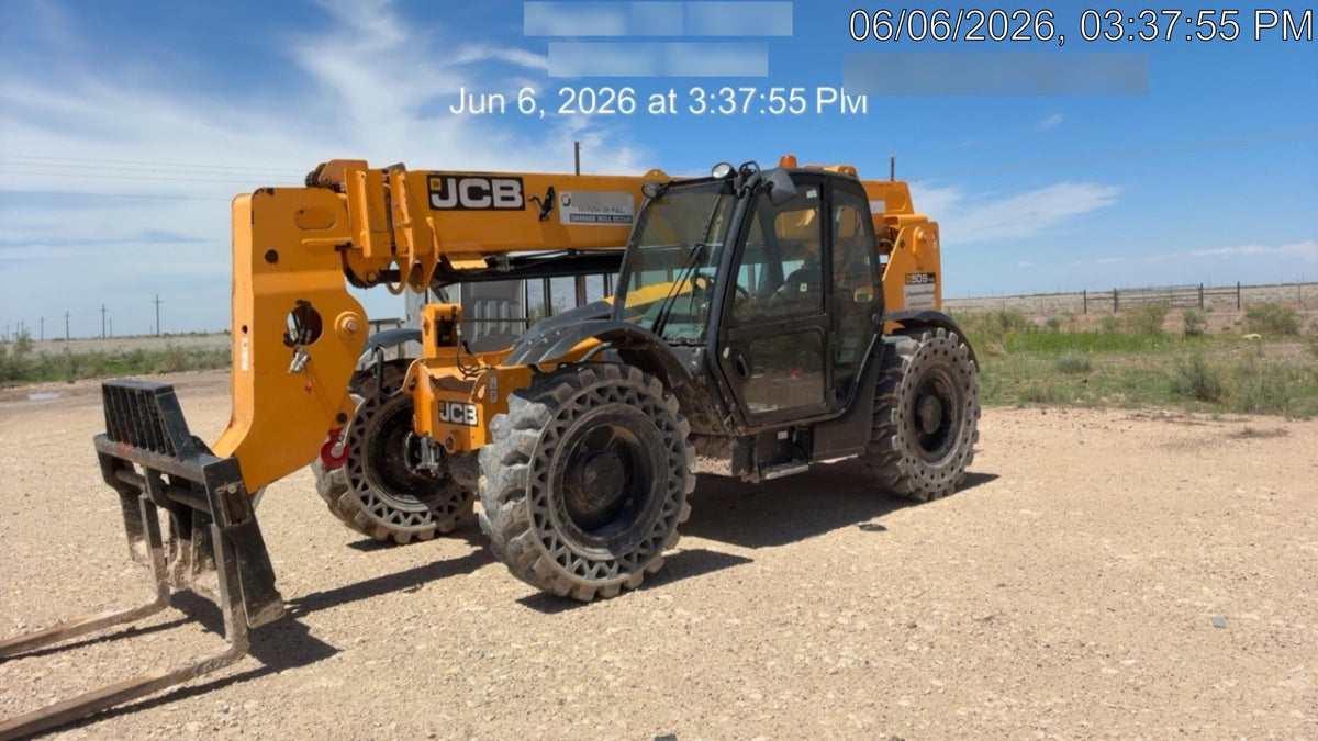 2019 JCB 509-42 JCB 509-42 Enclosed Cab, 74 HP, Solid Tires, Worklights, Beacon, Aux Hydraulics, Lifting Eye