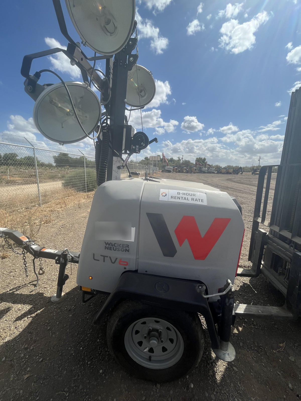 2019 Wacker Neuson LTV6L-MH Wacker Neuson LTV6L Mobile Light Tower w/Fuel Level Sensor Installed