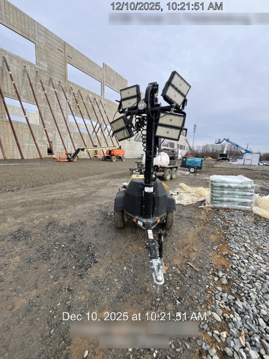 2021 Allmand NLV3GR (4) LED Light Fixture 350W, 23' Vertical Mast, 3kW Prime, Towable, Deep Sea L401, Leveling Jacks, Yanmar T4F 5.8hp