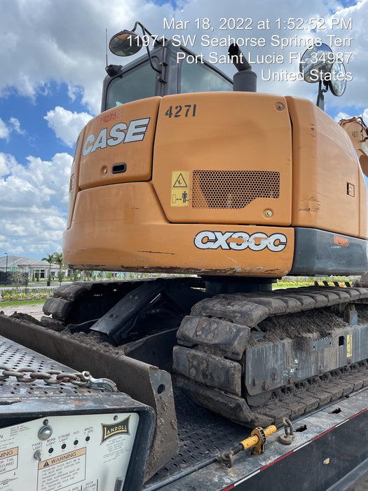 2018 Case CX80C CLOSED CAB, A/C, RUBBER TRACKS PADS, 7'-2" ARM