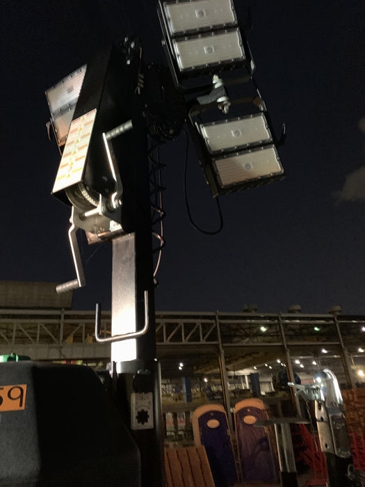 2022 Allmand NLV3GR (4) LED Light Fixture 350W, 23' Vertical Mast, 3kW Prime, Towable, ES Decals, T3