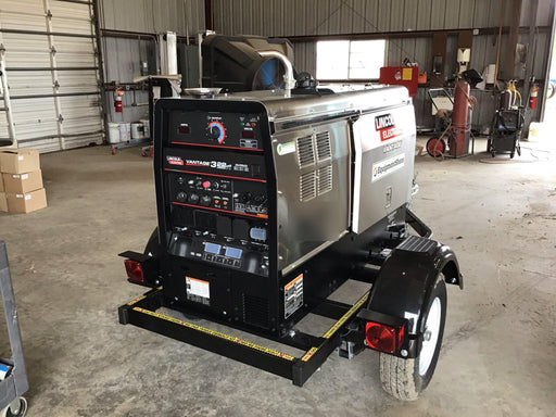 2019 Lincoln Electric Vantage 322 Welder Ready-Pak 3, Two wheel trailer, Fender and Light kit, Cable Rack