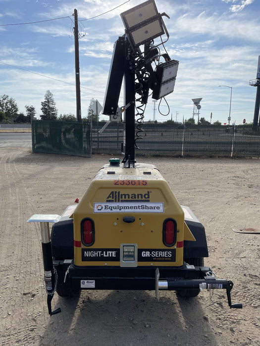 2022 Allmand NLV3GR (4) LED Light Fixture 350W, 23' Vertical Mast, 3kW Prime, Towable, Deep Sea L401, Leveling Jacks, Yanmar T4F 5.8hp