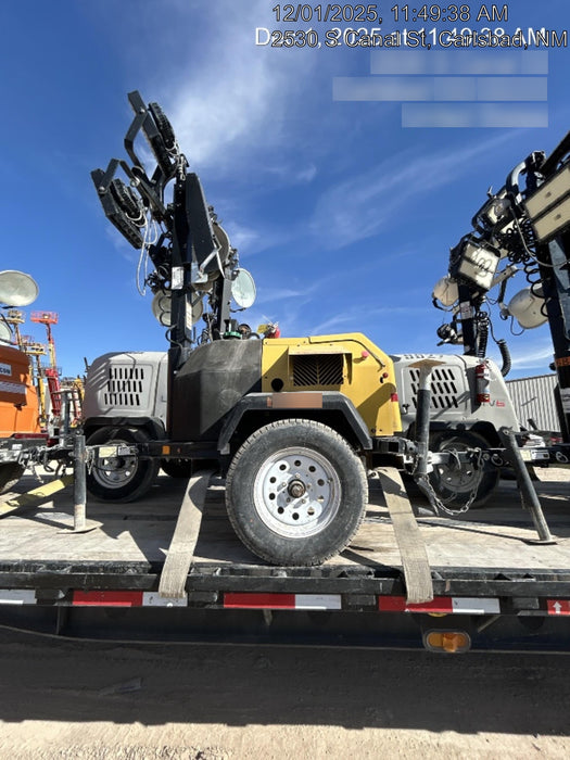 2021 Allmand NLV3GR (4) LED Light Fixture 350W, 23' Vertical Mast, 3kW Prime, Towable, Deep Sea L401, Leveling Jacks, Yanmar T4F 5.8hp