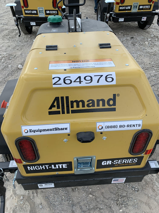 2022 Allmand NLV3GR (4) LED Light Fixture 350W, 23' Vertical Mast, 3kW Prime, Towable, ES Decals, T3