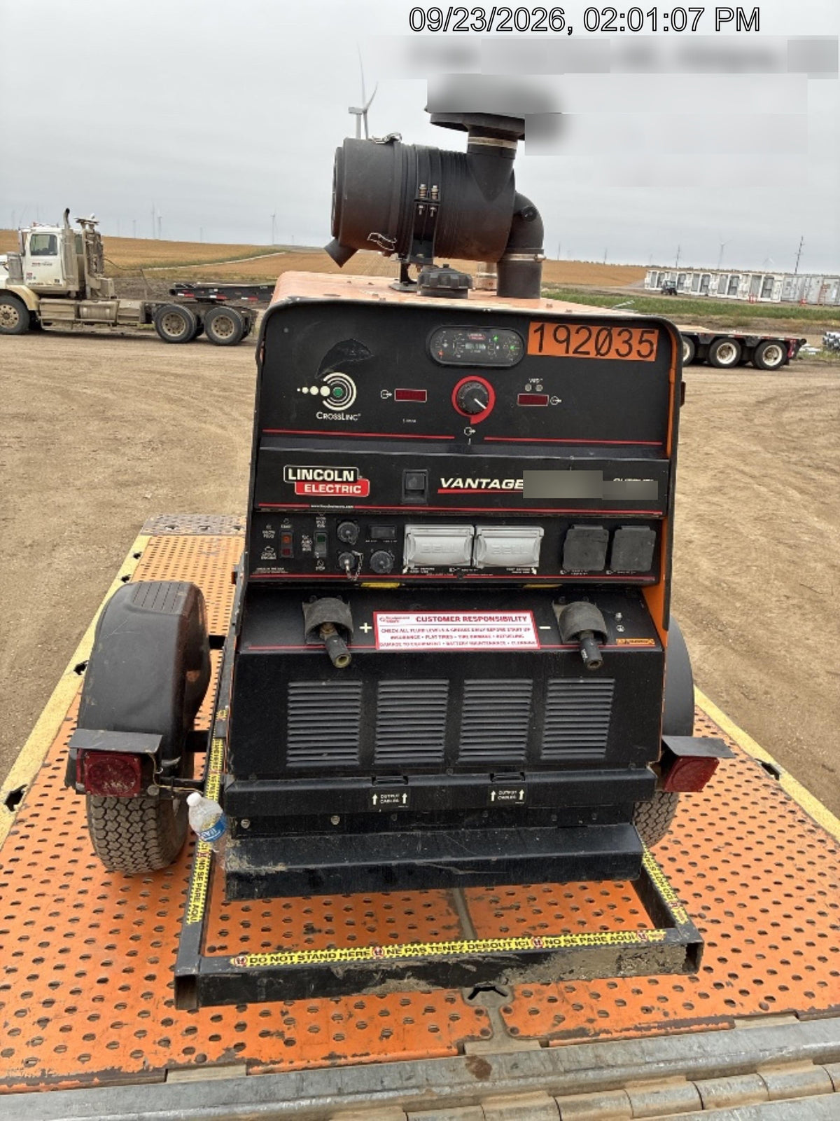 2021 Lincoln Electric Vantage 549X Ready Pak 3, ORANGE (includes trailer, cable rack, fender light kit)