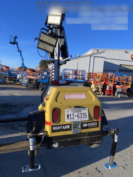 2022 Allmand NLV3GR (4) LED Light Fixture 350W, 23' Vertical Mast, 3kW Prime, Towable, Deep Sea L401, Leveling Jacks, Yanmar T4F 5.8hp