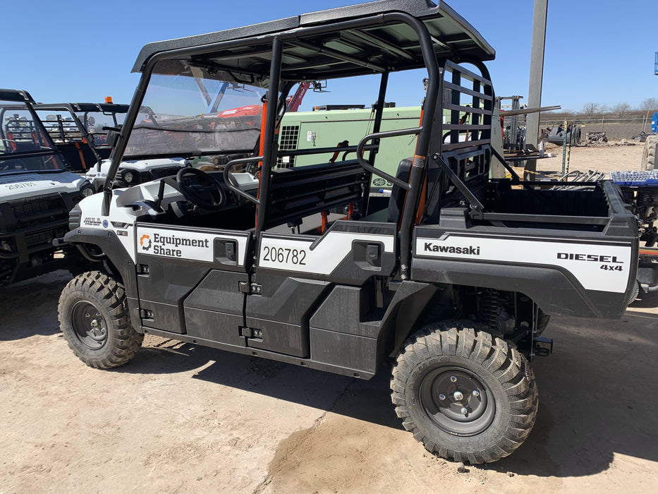 2022 Kawasaki Mule PRO-DXT Standard Options, Backup Alarm, Beacon, Plastic Hard Top, Poly Windshield, Horn Kit