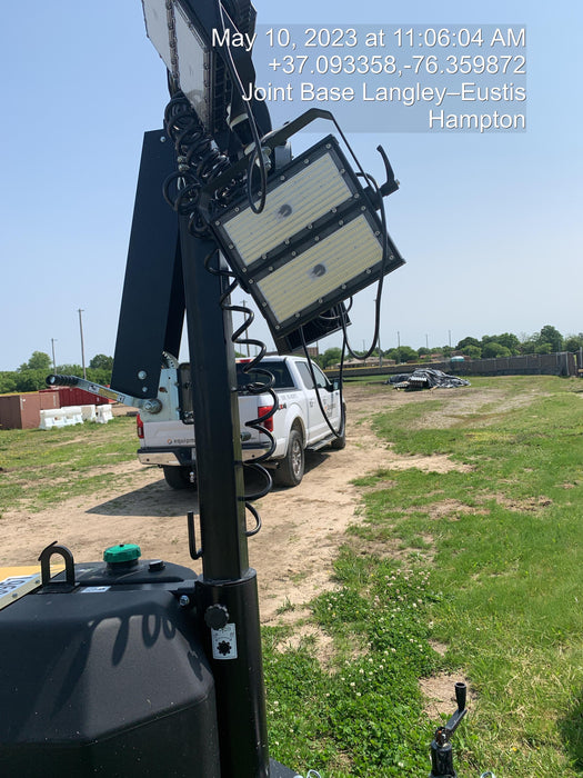 2022 Allmand NLV3GR (4) LED Light Fixture 350W, 23' Vertical Mast, 3kW Prime, Towable, ES Decals, T3