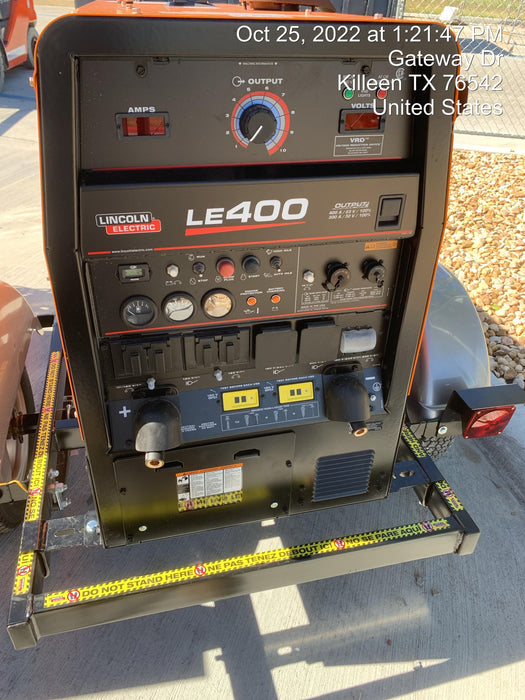 2022 Lincoln Electric LE400 Kubota V1505, Trlr, Cable Rack, Light Kit, ES Decals, T3