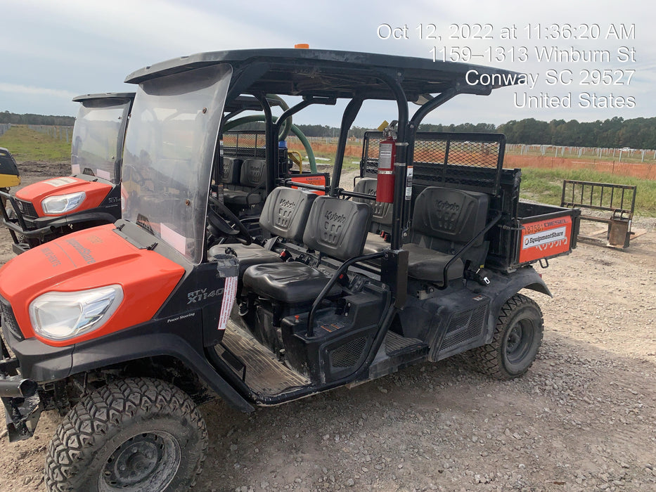 2021 Kubota RTV-X1140W-H Plastic Canopy, Windshield Acrylic Clear, LED Strobe Light, Wire Harness Kit, Back up Alarm