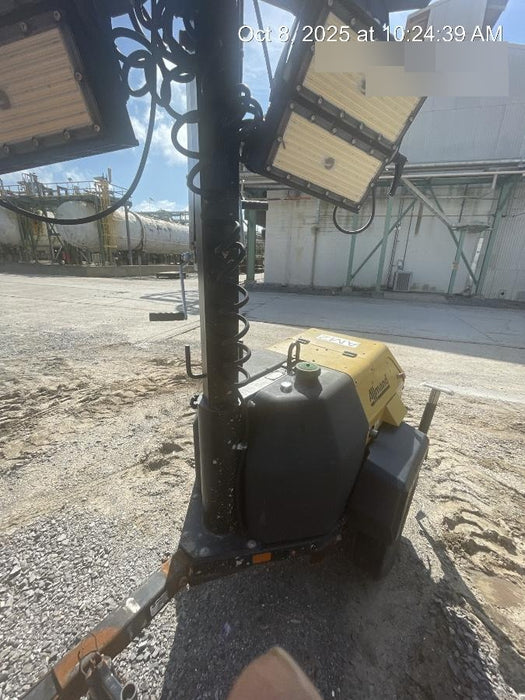 2022 Allmand NLV3GR (4) LED Light Fixture 350W, 23' Vertical Mast, 3kW Prime, Towable, Deep Sea L401, Leveling Jacks, Yanmar T4F 5.8hp