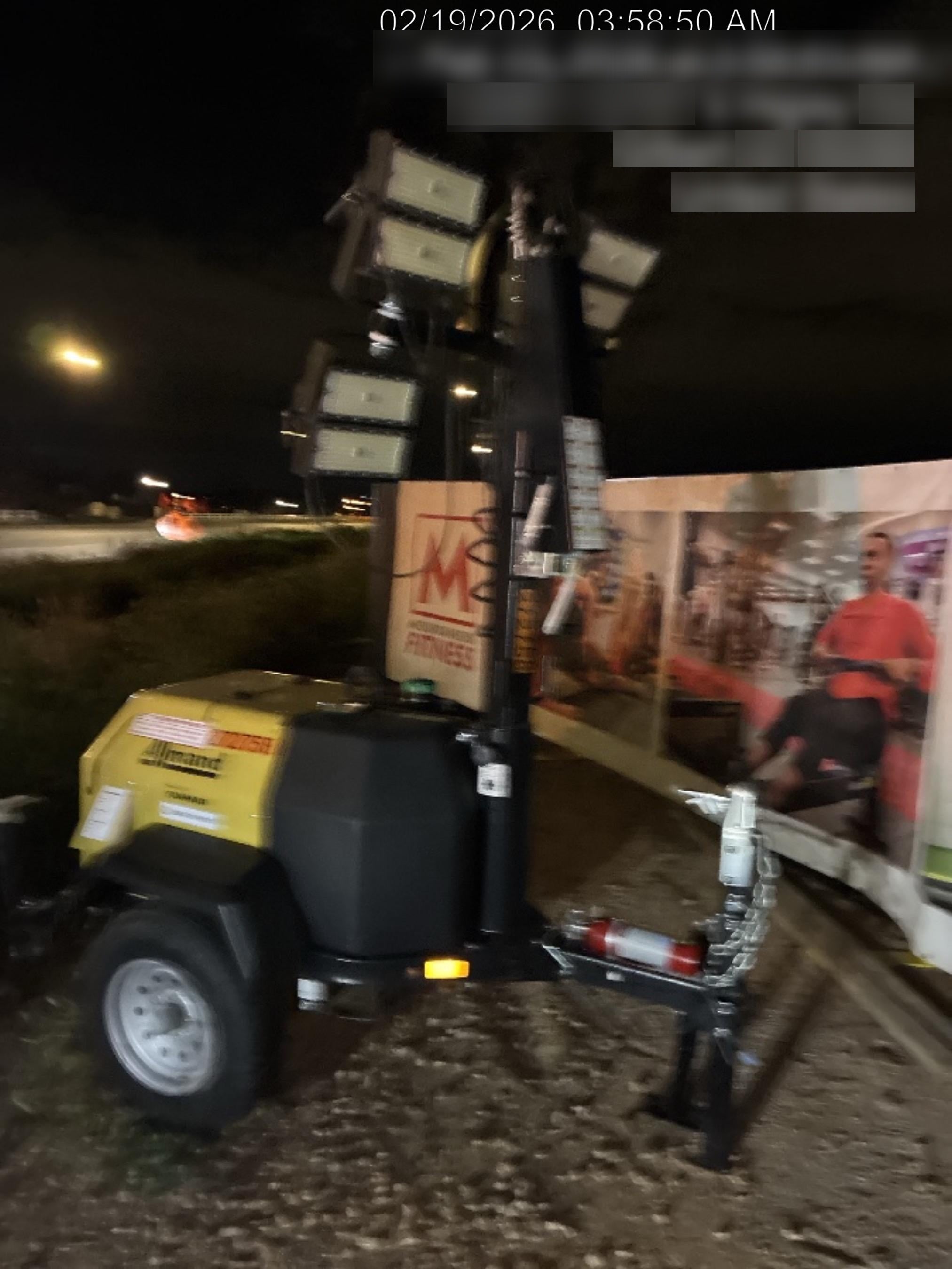 2022 Allmand NLV3GR (4) LED Light Fixture 350W, 23' Vertical Mast, 3kW Prime, Towable, ES Decals, T3