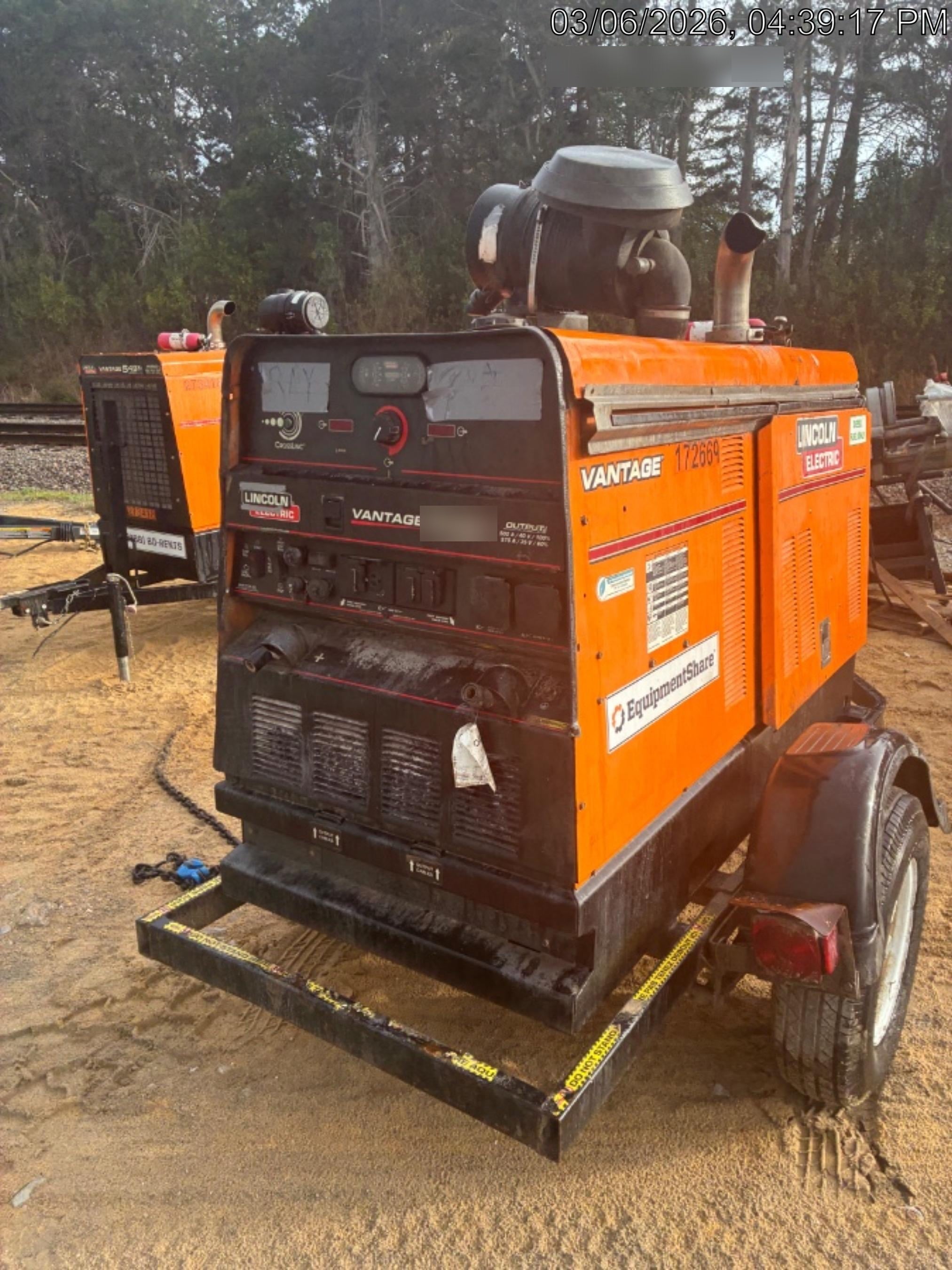 2021 Lincoln Electric Vantage 549X Ready Pak 3, ORANGE (includes trailer, cable rack, fender light kit)