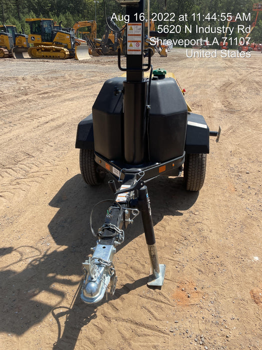 2022 Allmand NLV3GR (4) LED Light Fixture 350W, 23' Vertical Mast, 3kW Prime, Towable, Deep Sea L401, Leveling Jacks, Yanmar T4F 5.8hp