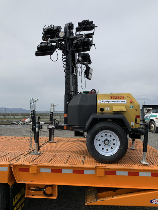 2021 Allmand NLV3GR (4) LED Light Fixture 350W, 23' Vertical Mast, 3kW Prime, Towable, Deep Sea L401, Leveling Jacks, Yanmar T4F 5.8hp