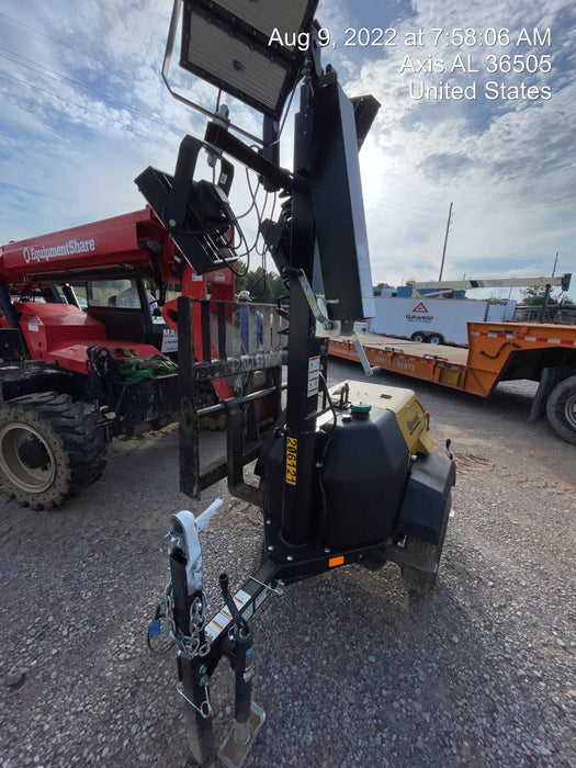 2022 Allmand NLV3GR (4) LED Light Fixture 350W, 23' Vertical Mast, 3kW Prime, Towable, Deep Sea L401, Leveling Jacks, Yanmar T4F 5.8hp