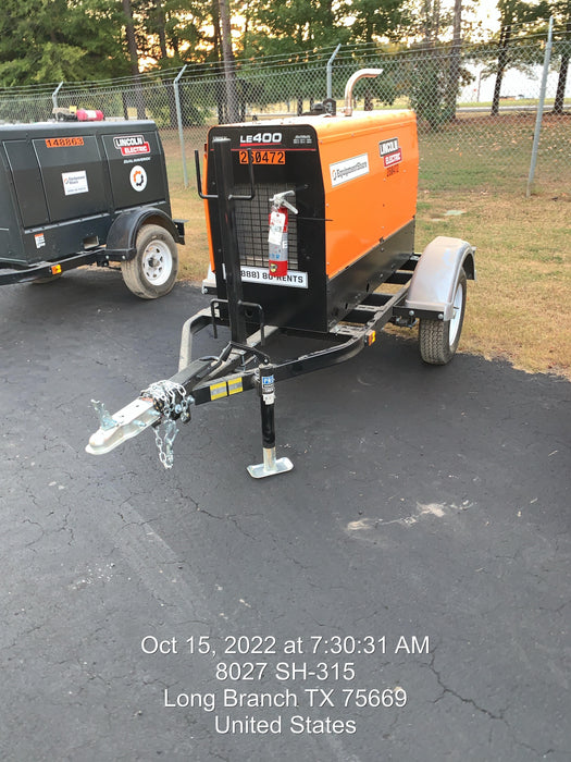 2022 Lincoln Electric LE400 Kubota V1505, Trlr, Cable Rack, Light Kit, ES Decals, T3