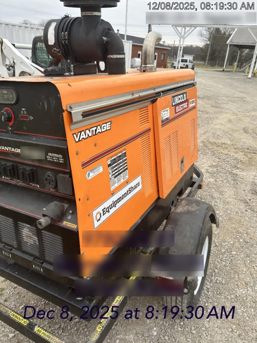 2021 Lincoln Electric Vantage 322 Vantage 322 Ready Pak 3 w/ Decals, ORANGE (includes trailer, cable rack, fender light kit) NO Telematics