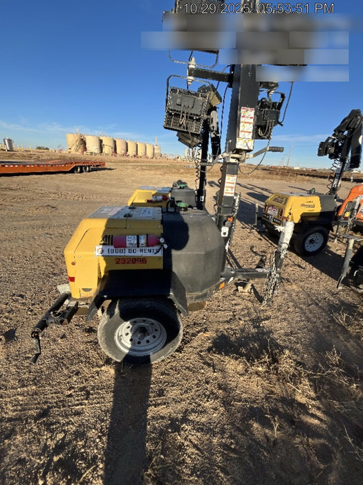 2022 Allmand NLV3GR (4) LED Light Fixture 350W, 23' Vertical Mast, 3kW Prime, Towable, Deep Sea L401, Leveling Jacks, Yanmar T4F 5.8hp