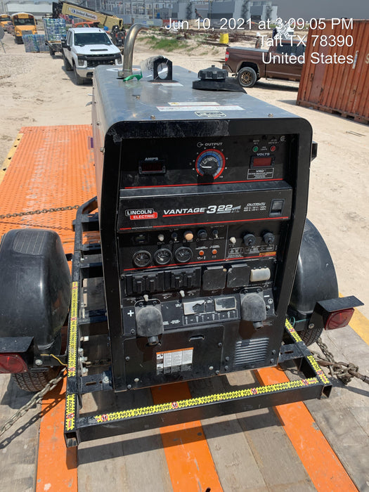 2020 Lincoln Electric Vantage 322 Welder Ready-Pak 3, w/ GPS & Decals (includes trailer, cable rack, fender light kit)