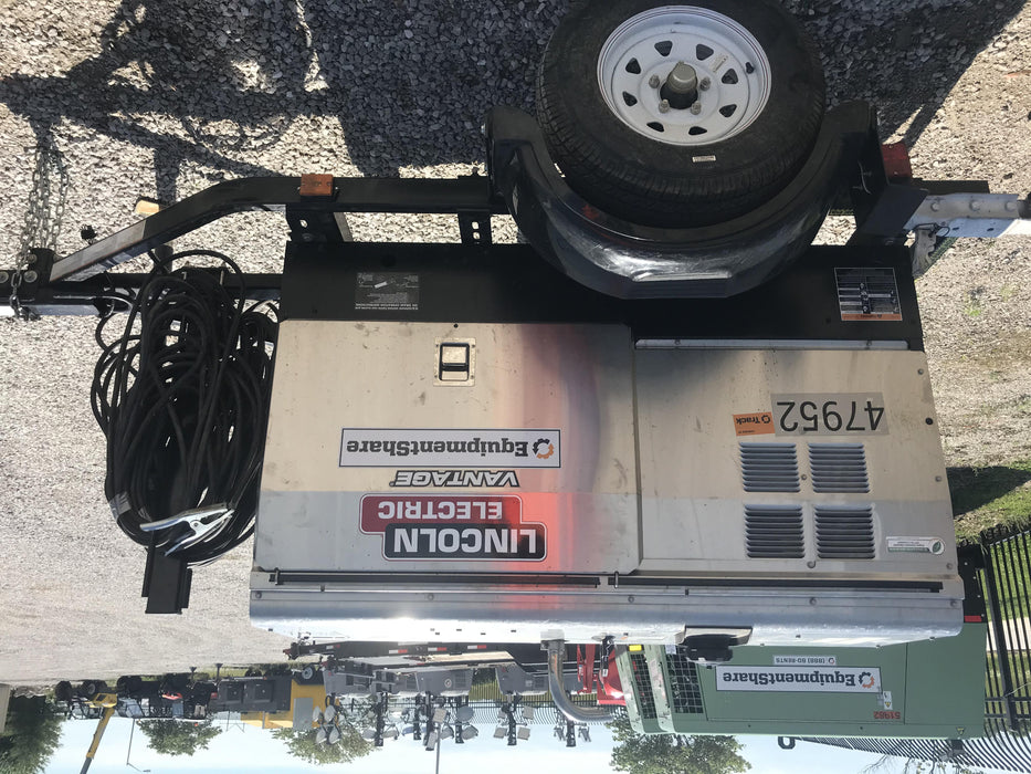 2019 Lincoln Electric Vantage 322 Ready-Pak 3, Two Wheel Trailer, Fender and Light Kit, Cable Rack