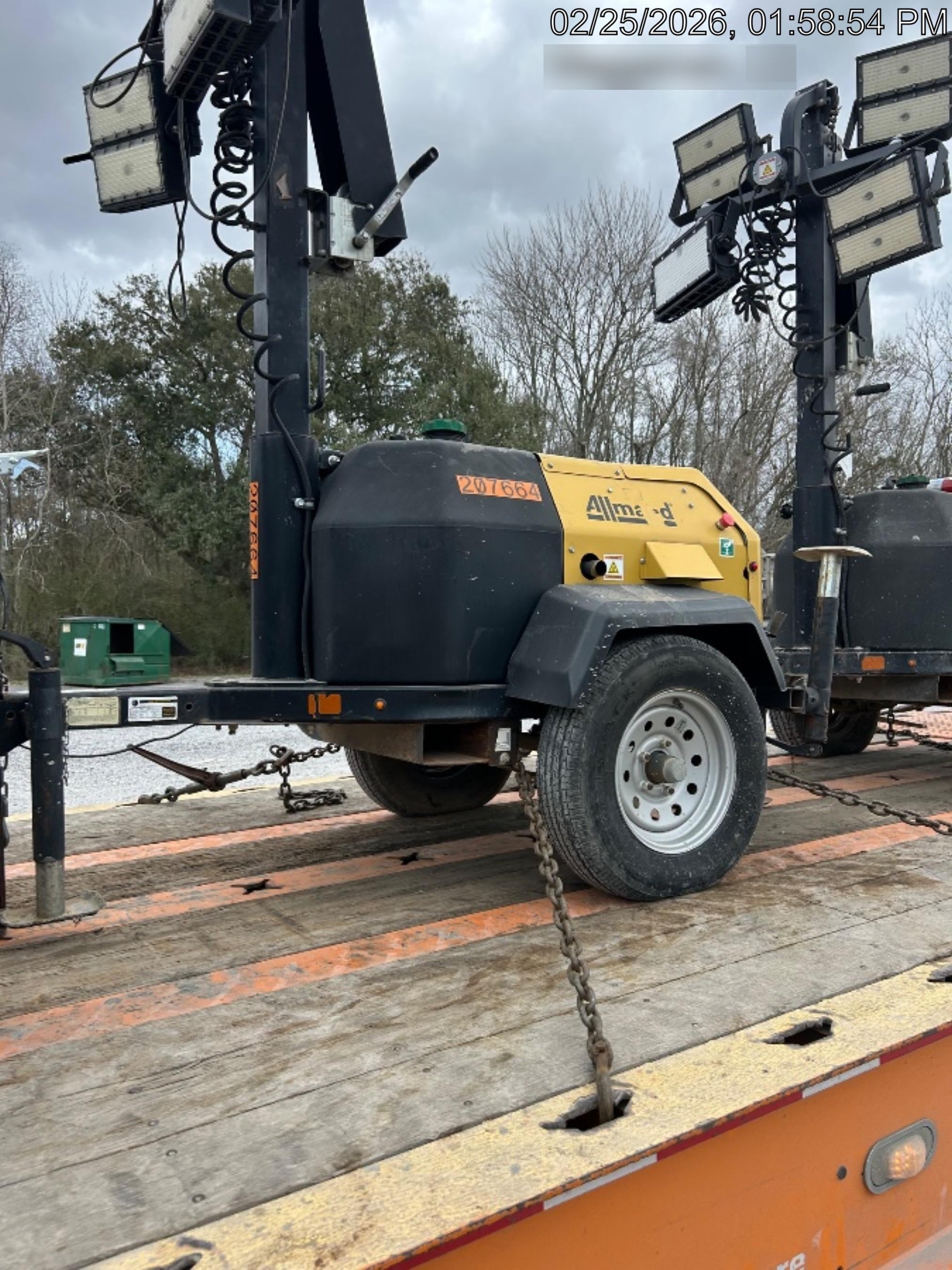 2022 Allmand NLV3GR (4) LED Light Fixture 350W, 23' Vertical Mast, 3kW Prime, Towable, Deep Sea L401, Leveling Jacks, Yanmar T4F 5.8hp