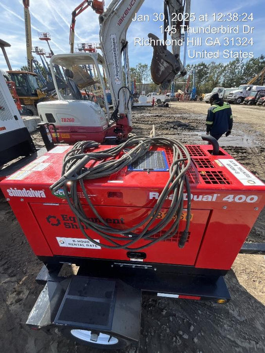 2024 Shindaiwa DGW400DML Kubota D902 Engine, 23 HP, Dual Op Welder, Wire, Arc, Droop Stick, Tig, and CC Stick Functionality, Simulphase, 3 Phase and 1 Phase Gen Output, Single Axle NB Trlr, Slr Trckl Chrg 12V 12W, Fire Ext, T3