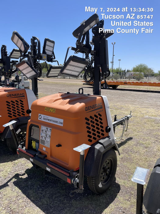 2024 Generac MLT2 Diesel, Flex Switch 120V Input, Powerzone Controller, 
(4) 320W LED Lights, 4kW Generator, 39.9 Gal Fuel Tank, 2" Ball, T3