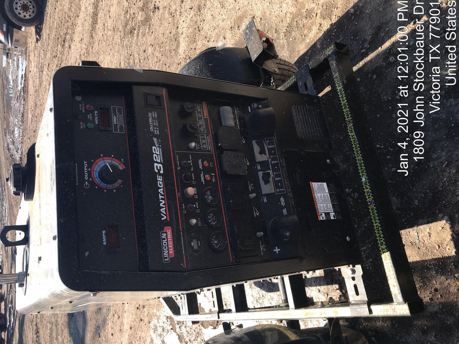 2019 Lincoln Electric Vantage 322 Ready-Pak 3, Two Wheel Trailer, Fender and Light Kit, Cable Rack