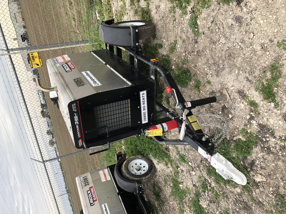 2019 Lincoln Electric Vantage 322 Ready-Pak 3, Two Wheel Trailer, Fender and Light Kit, Cable Rack