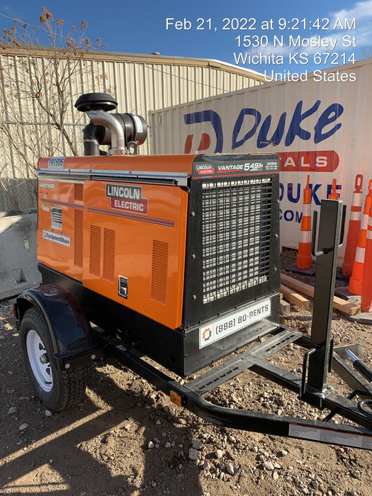 2021 Lincoln Electric Vantage 549X Ready Pak 3, ORANGE (includes trailer, cable rack, fender light kit)