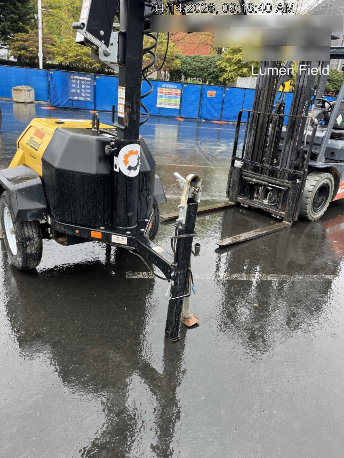 2021 Allmand NLV3GR (4) LED Light Fixture 350W, 23' Vertical Mast, 3kW Prime, Towable, Deep Sea L401, Leveling Jacks, Yanmar T4F 5.8hp