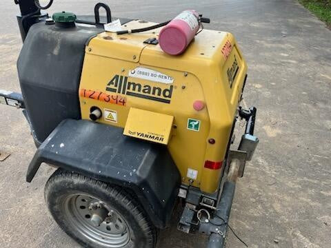 2021 Allmand NLV3GR (4) LED Light Fixture 350W, 23' Vertical Mast, 3kW Prime, Towable, Deep Sea L401, Leveling Jacks, Yanmar T4F 5.8hp