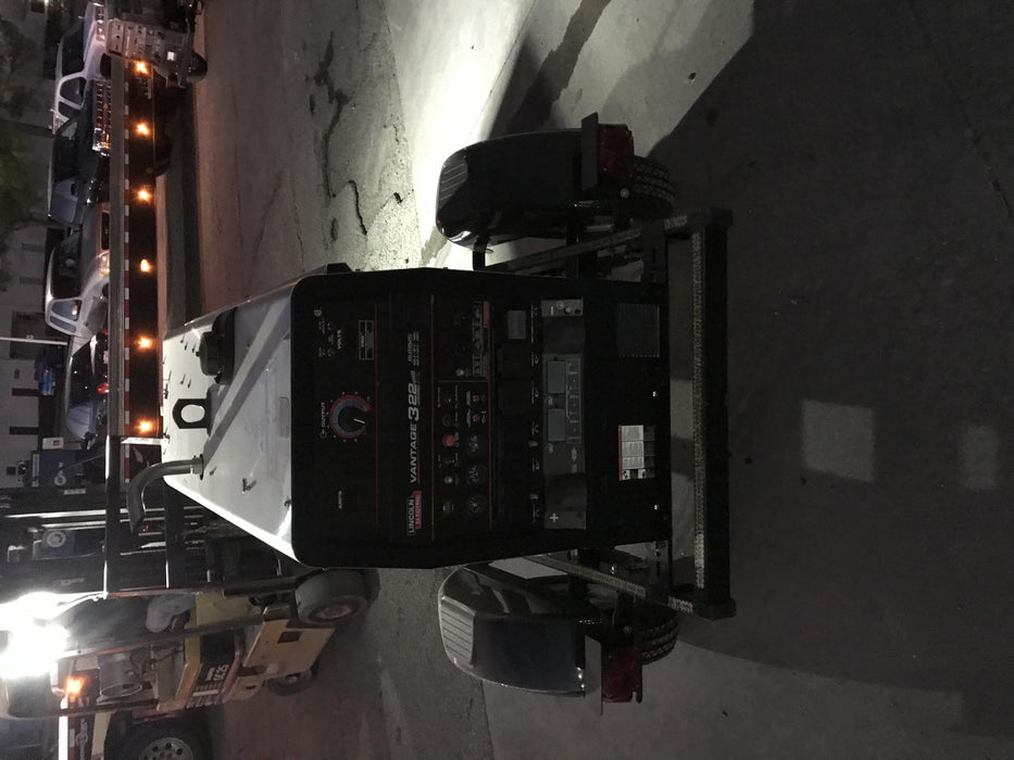 2019 Lincoln Electric Vantage 322 Ready-Pak 3, Two Wheel Trailer, Fender and Light Kit, Cable Rack