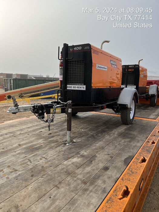 2022 Lincoln Electric LE400 Kubota V1505, Trlr, Cable Rack, Light Kit, ES Decals, T3